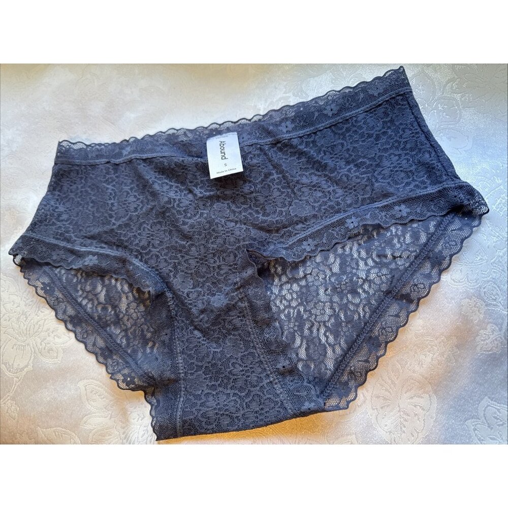 Abound Dark Blue Hipster High Rise Panty Stretch Lace S Small NEW